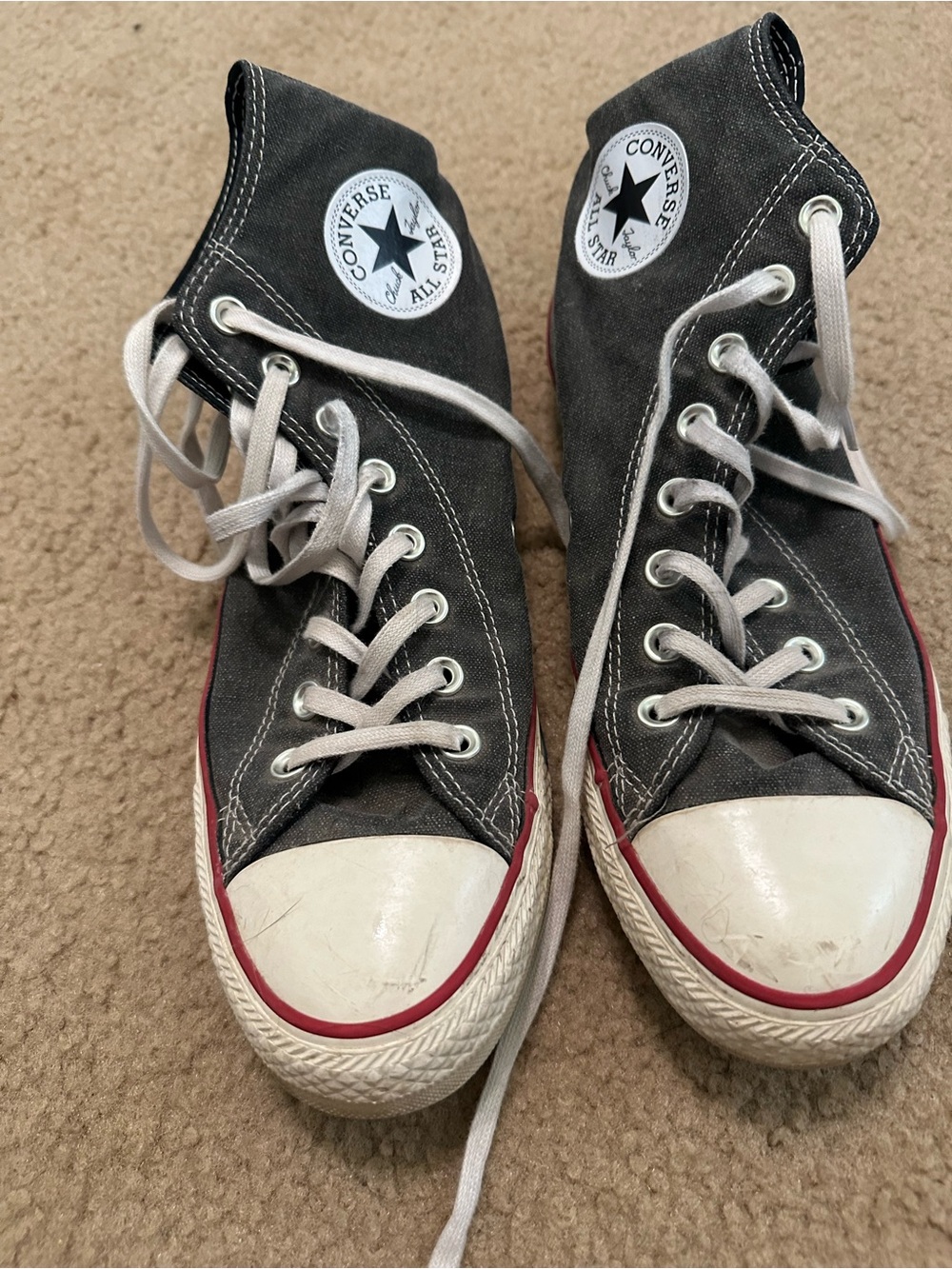 Converse High Top Sneakers - Black with Red Trim